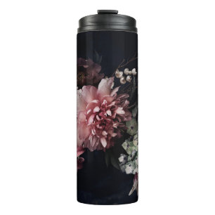 Vintage flowers. Peonies, tulips, lily, hydrangea  Thermal Tumbler