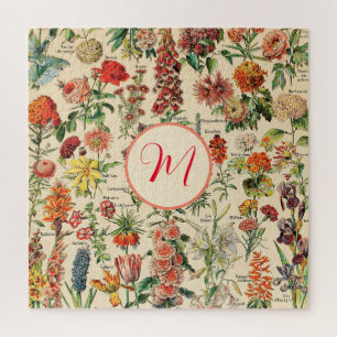 Vintage Flowers (personalized) Jigsaw Puzzle
