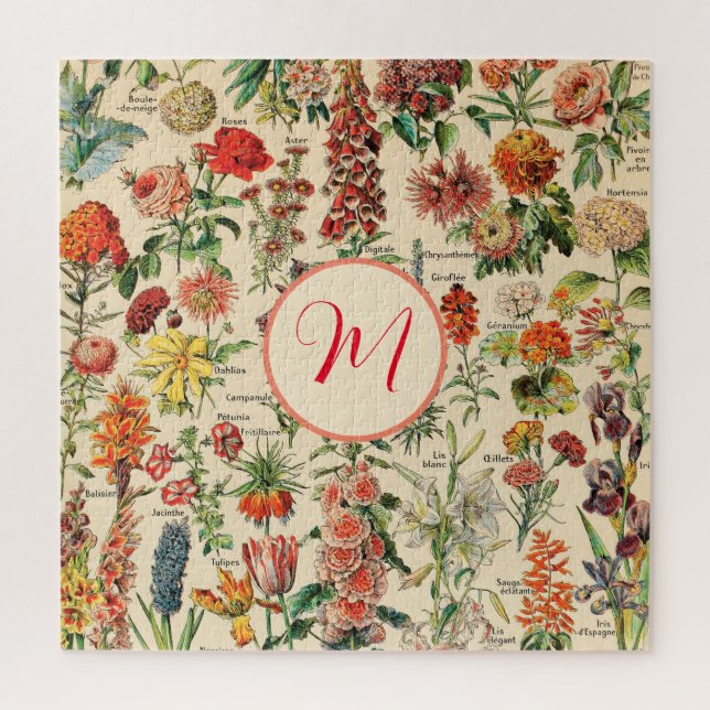 Vintage Flowers (personalized)      Jigsaw Puzzle (Vertical)