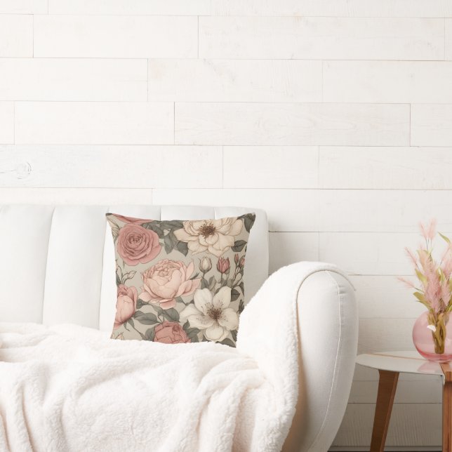 vintage flowers pillow (Couch)