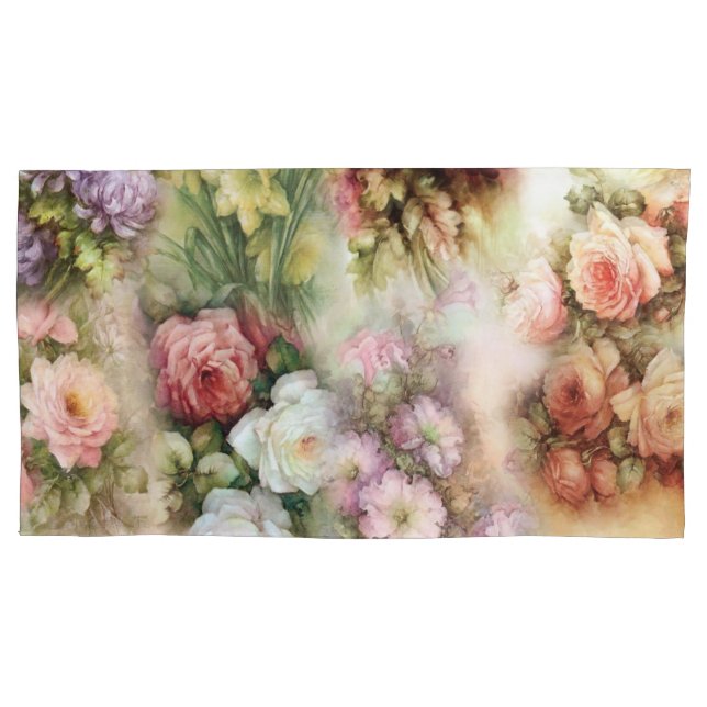 Vintage Flowers Pillowcase (Front-Left)