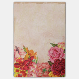 Vintage Flowers Post-it® Notes 4 x 6