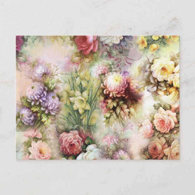 Vintage Flowers Postcard (Front)