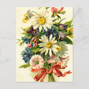 Vintage Flowers Postcard