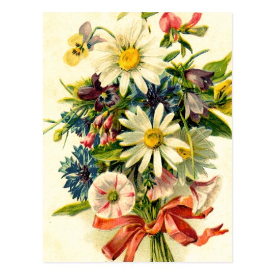 Vintage Flowers Postcard