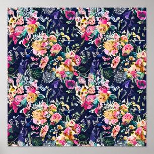 Vintage Flowers Poster