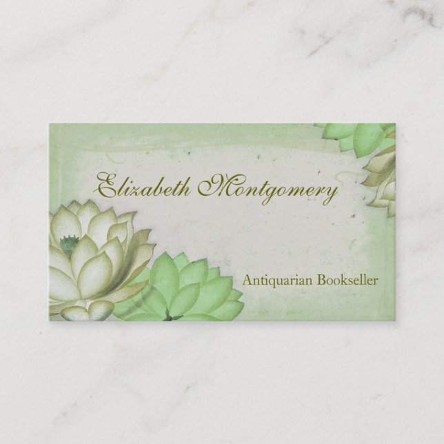 Vintage Flowers Professional Business Cards (Front)