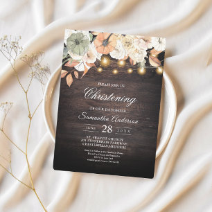 Vintage Flowers & Pumpkin Autumn  Invitation