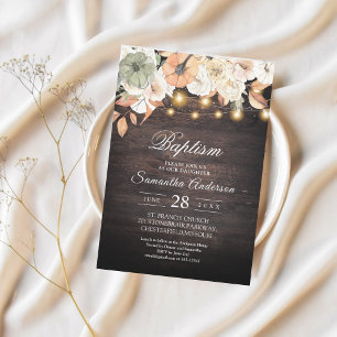 Vintage Flowers & Pumpkin Autumn  Invitation