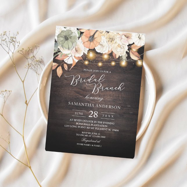Vintage Flowers & Pumpkin Autumn  Invitation (Creator Uploaded)