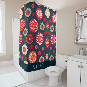 Vintage Flowers Rainbow Retro Floral Pattern