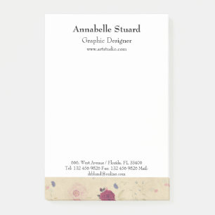 Vintage flowers red rose modern elegant brown cool post-it notes