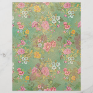Vintage Flowers Scrapbook Paper