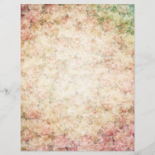 Vintage Flowers Scrapbook Paper
