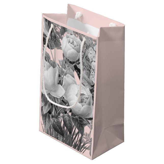 Vintage Flowers Small Gift Bag (Back Angled)