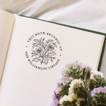 Vintage Flowers This Book Belongs To Round Library Self-inking Stamp<br><div class="desc">A beautiful self-inking stamp design featuring a floral bouquet illustration, vintage typography, and a classic layout. The old-fashioned serif typography curves around the flowers to create a round frame. I love circular stamps because they don't have to be aligned perfectly to look good, they can be rotated or off-center and...</div>