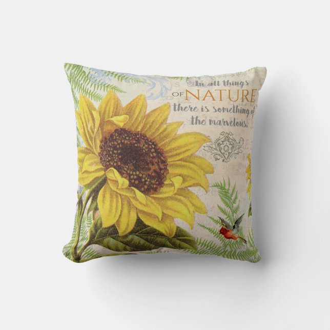 Vintage flowers throw pillow (Front)