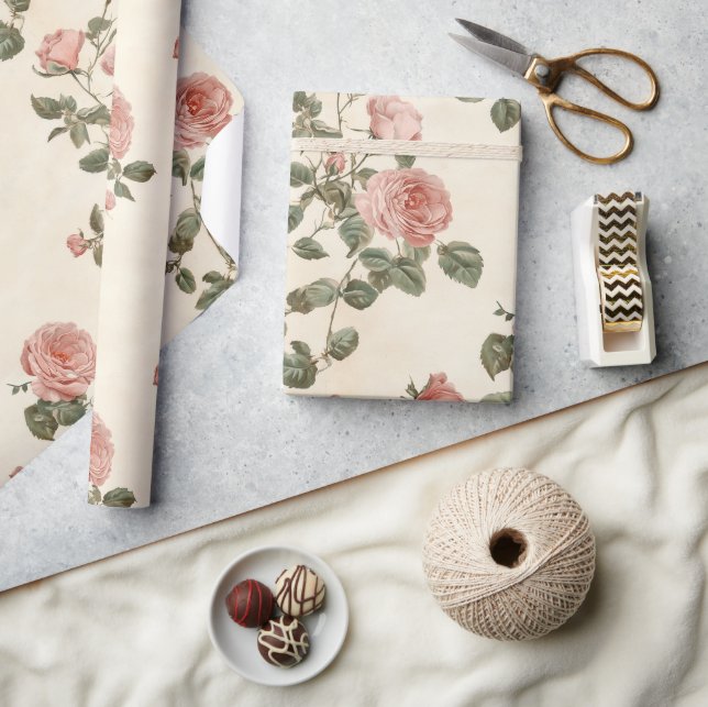 Vintage Flowers Wrapping Paper (Crafts)