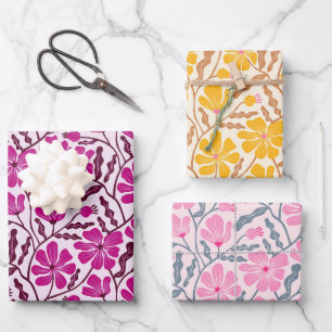 Vintage Flowers Wrapping Paper Sheet