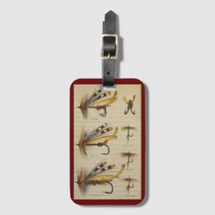 Vintage Fly Fishing Lures Luggage Tag