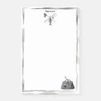 Vintage Fly Fishing Monogrammed Post-It Notes