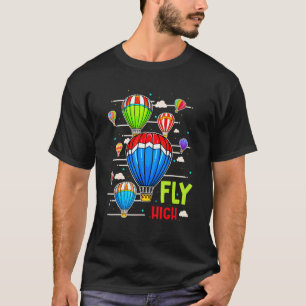 Vintage Fly High Hot Air Balloons Flying Balloons T-Shirt