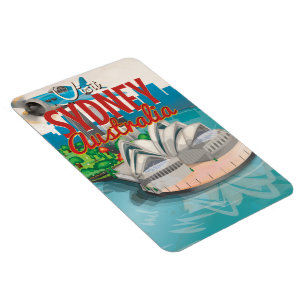 Vintage Fly to Sydney,Australia Travel Poster Magnet