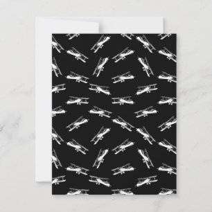 Vintage Flying Airplanes Antique Plane Art Pattern Holiday Card
