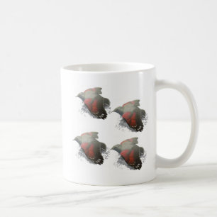 Vintage Flying Bird Art – Red Wing Botanical Illus Coffee Mug