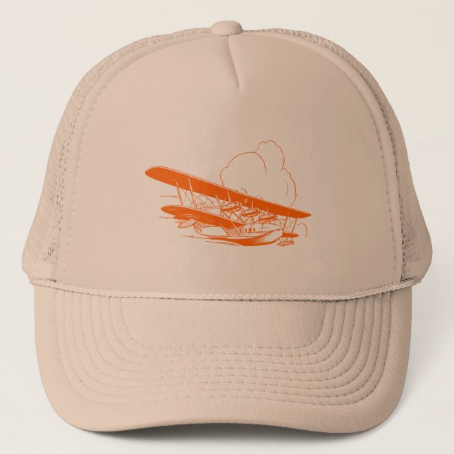 Vintage Flying Boat Trucker Hat (Front)