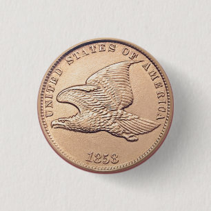 Vintage Flying Eagle Penny 1 Inch Round Button