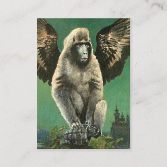 Vintage Flying Monkey ACEO Business Card (Front)