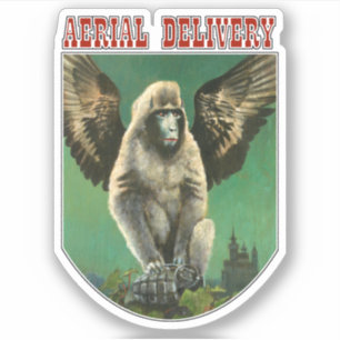 Vintage Flying Monkey Custom Cut Sticker