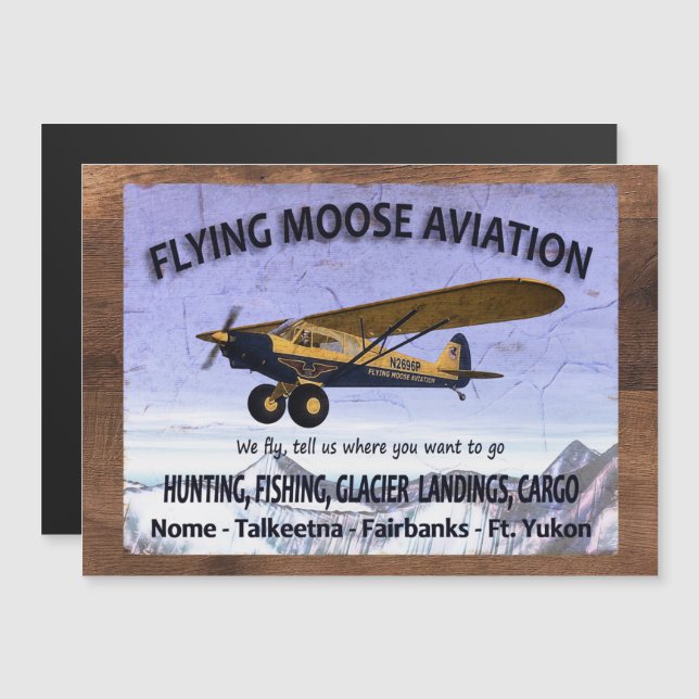 Vintage Flying Moose Aviation Sign (Front/Back)