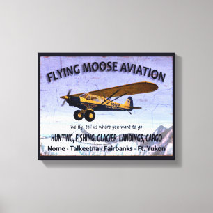 Vintage Flying Moose Aviation Sign