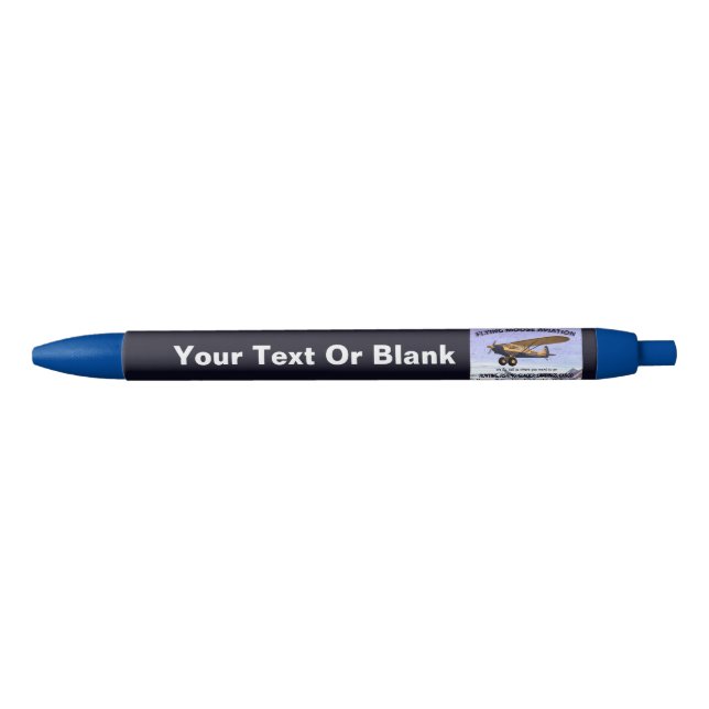 Vintage Flying Moose Aviation Sign Blue Ink Pen (Front)