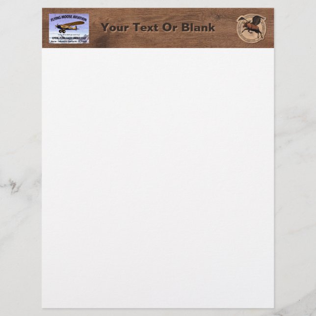 Vintage Flying Moose Aviation Sign Letterhead (Front)