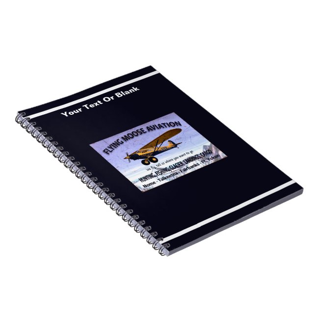 Vintage Flying Moose Aviation Sign Notebook (Right Side)