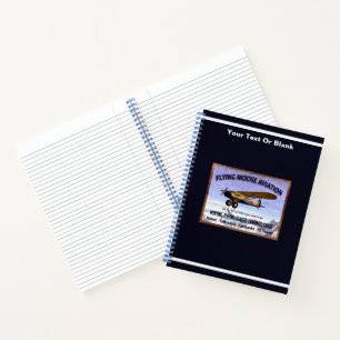 Vintage Flying Moose Aviation Sign Notebook