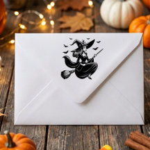 Vintage Flying Witch Retro Halloween