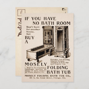 Vintage Folding Bath Advertisement Postcard