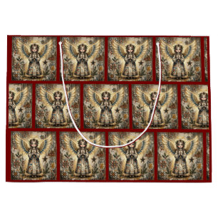Vintage Folk Art Angel Gift Bag