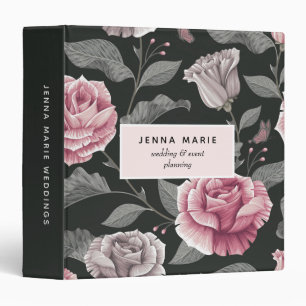 Vintage foncé Floral Business 3 anneau Classeur
