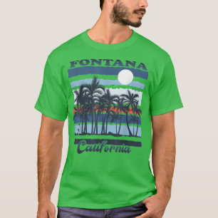 Vintage Fontana California Beach Souvenirs Travel T-Shirt