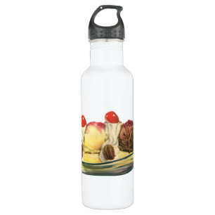 Vintage Food Desserts, Banana Split Cherries 710 Ml Water Bottle