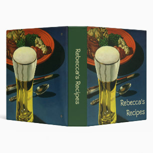 Vintage Food Drinks, Glass of Beer, Dinner Binder