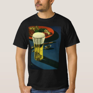 Vintage Food Drinks, Glass of Beer, Dinner T-Shirt