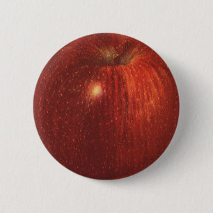 Vintage Food Fruit, Organic Red Delicious Apple 2 Inch Round Button