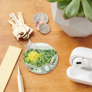Vintage Food, Green Bean Casserole with Butter Keychain