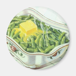 Vintage Food, Green Bean Casserole with Butter Magnet